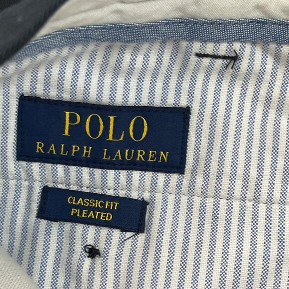 Polo Ralph Lauren Classic Fit Pleated Pants Men's Size 38 X 34 100% Cotton Black - Picture 8 of 13